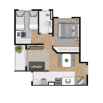 Apartamento na planta na Parada Inglesa